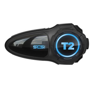 Interphone Bluetooth universel SCS T2-PLUS - Conversation moto à moto jusqu'à 1000 m - Jusqu'à 10 pilotes