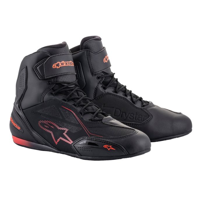 Alpinestars FASTER-3 DRYSTAR shoes Black Red Fluo