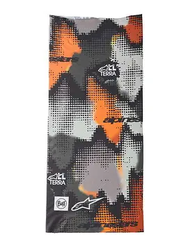 Tour de Cou Moto d'Été Alpinestars Buff Nazca Gris Camouflage Orange Fluo