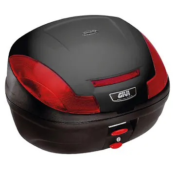 Bauletto Givi E470 Simply III Monolock Nero con catadriotti rossi