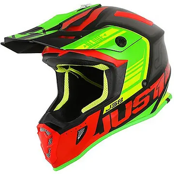 Just1 J38 Blade cross helmet Red Lime Black Matt