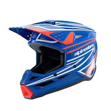 Casque Cross Alpinestars S-M3 Jeunesse Bleu Rouge