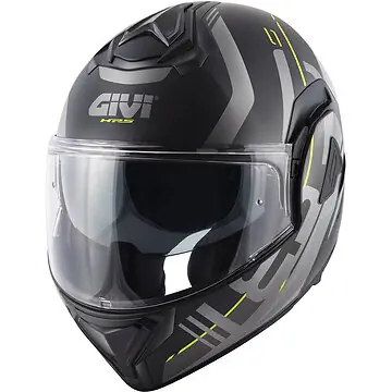 Casque modulaire convertible Givi X30 Pulsar - noir mat, titane/jaune