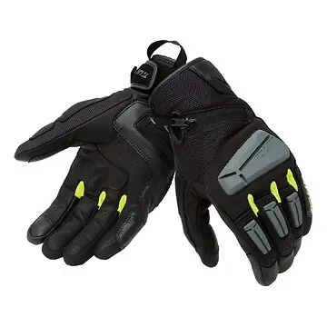T-UR G-FOUR Gants moto été jaune fluo noir